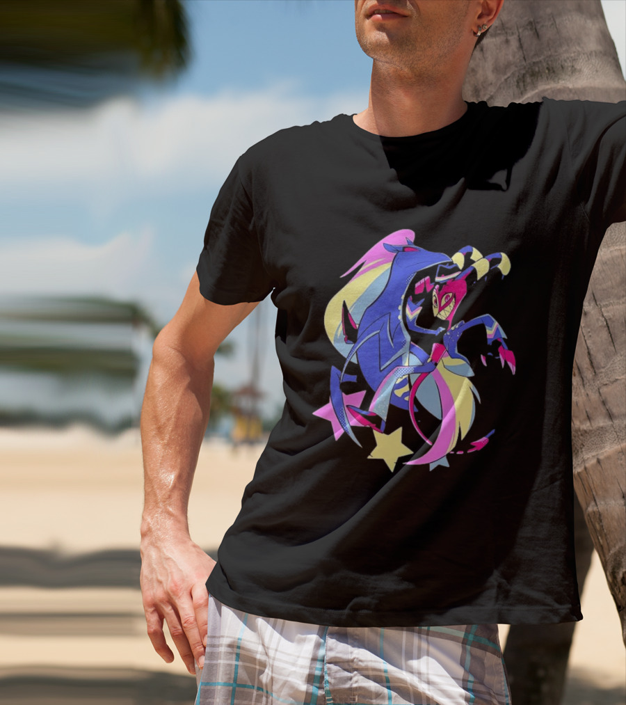 Blitz And Stolas Helluva Boss Neon Aesthetic Stars T-Shirt