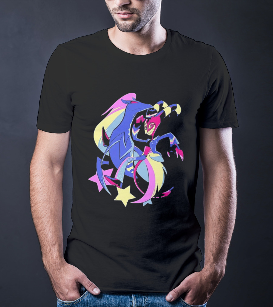 Blitz And Stolas Helluva Boss Neon Aesthetic Stars T-Shirt