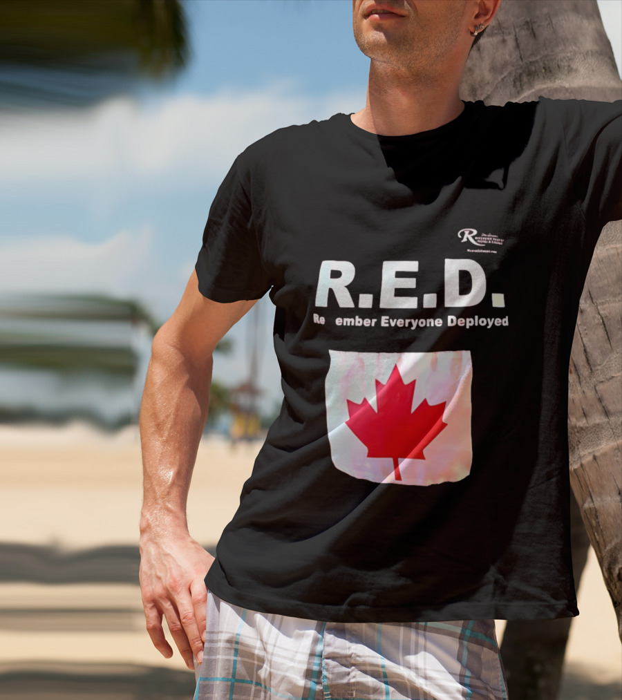 R.E.D. Remember Everyone Deployed Canadian Maple Leaf T-Shirt
