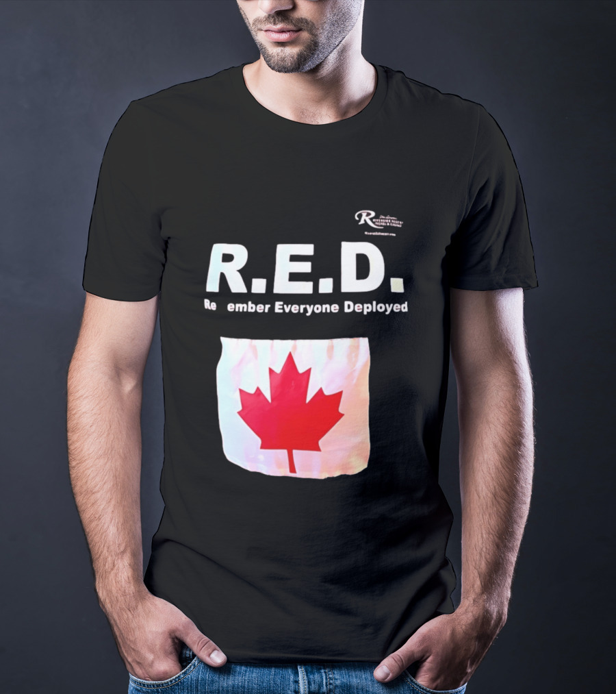 R.E.D. Remember Everyone Deployed Canadian Maple Leaf T-Shirt