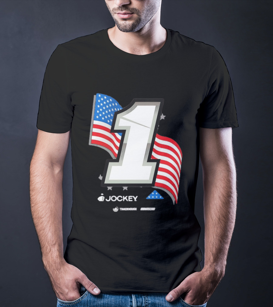 Ross Chastain 1 Jockey Folds Of Honor American Flag Trackhouse NASCAR Racing T-Shirt