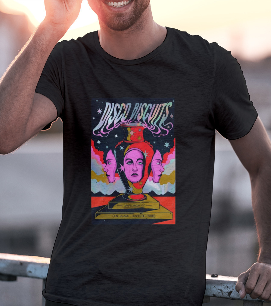 Disco Biscuits Lincoln Hill Farms June 20 2026 Canandaigua NY Psychedelic T-Shirt
