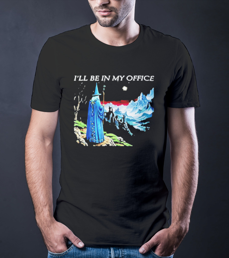 I'll Be In My Office Wizard Fantasy Castle Scene T-Shirt
