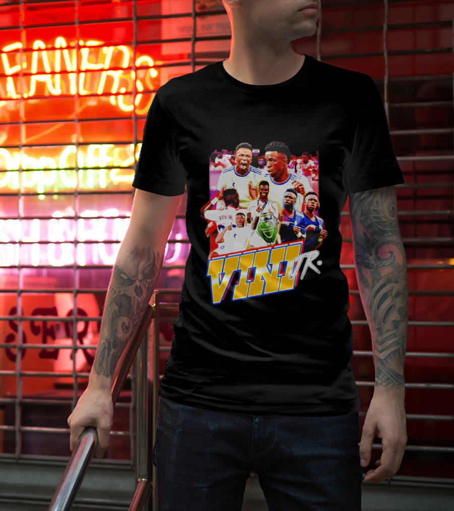 Vini Jr Vinicius Junior Real Madrid Football Collage T-Shirt