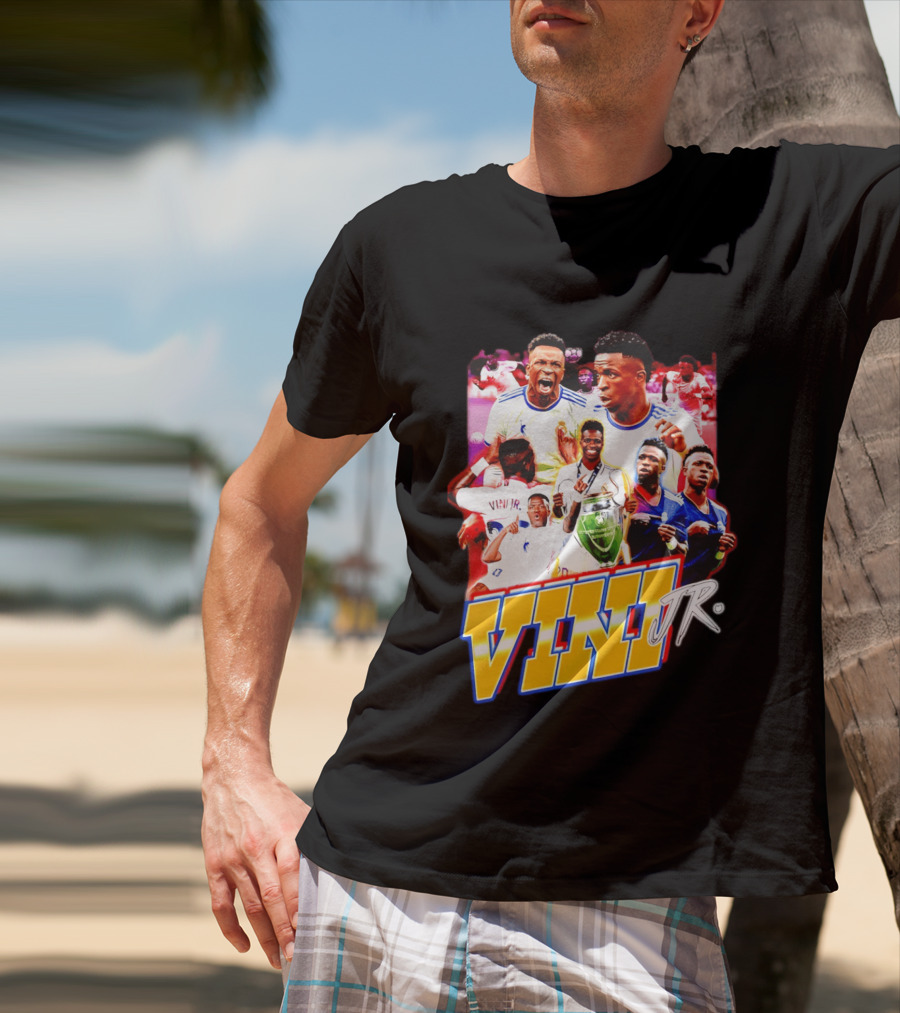 Vini Jr Vinicius Junior Real Madrid Football Collage T-Shirt