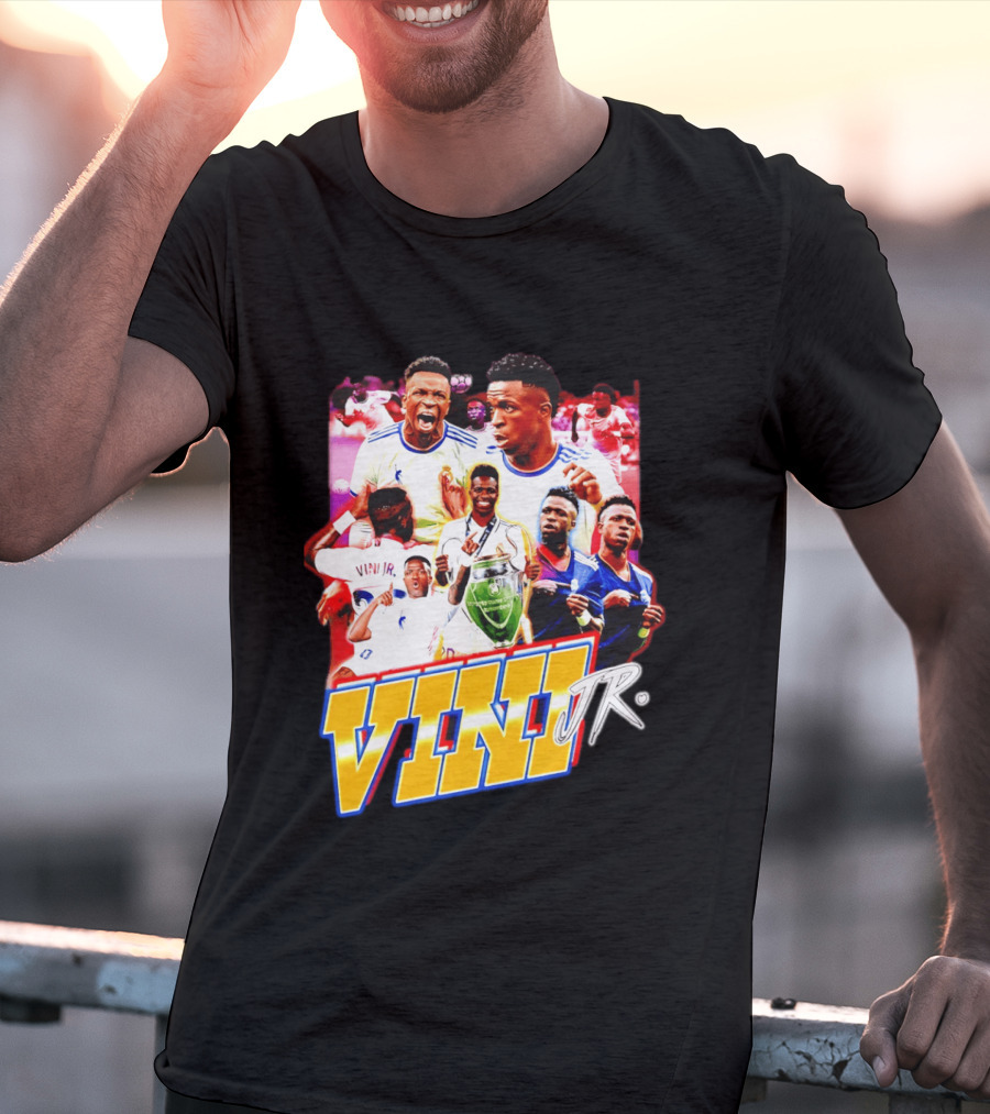 Vini Jr Vinicius Junior Real Madrid Football Collage T-Shirt