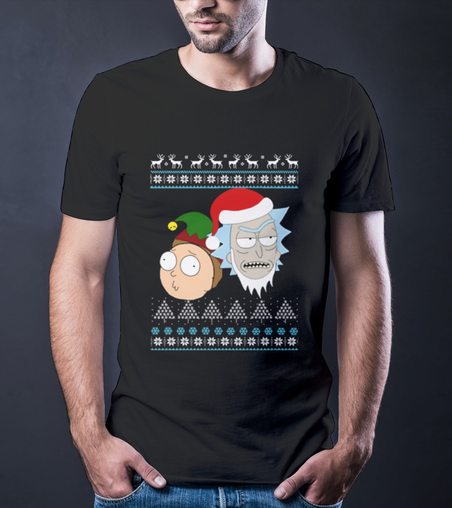 Rick Santa Morty Elf Christmas Sweater T-Shirt