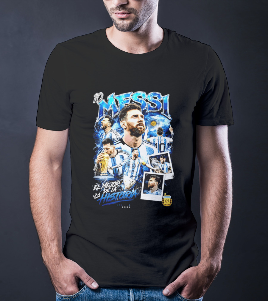 10 Messi El Mejor De La Historia Argentina AFA World Cup T-Shirt