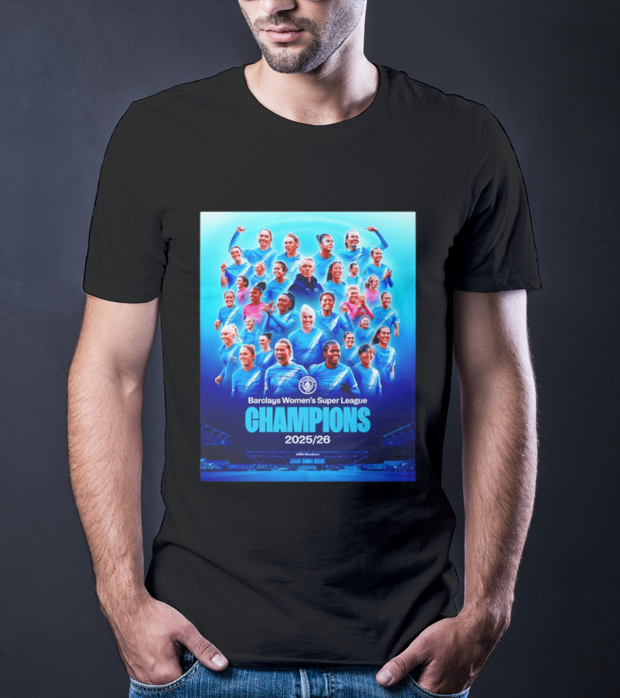 Barclays Women's Super League Champions 2025 2026 Manchester City FC T-Shirt