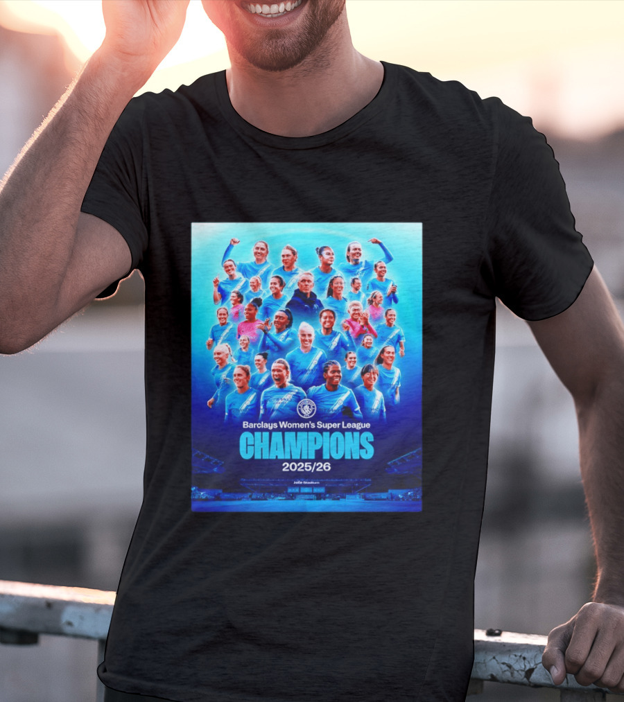 Barclays Women's Super League Champions 2025 2026 Manchester City FC T-Shirt