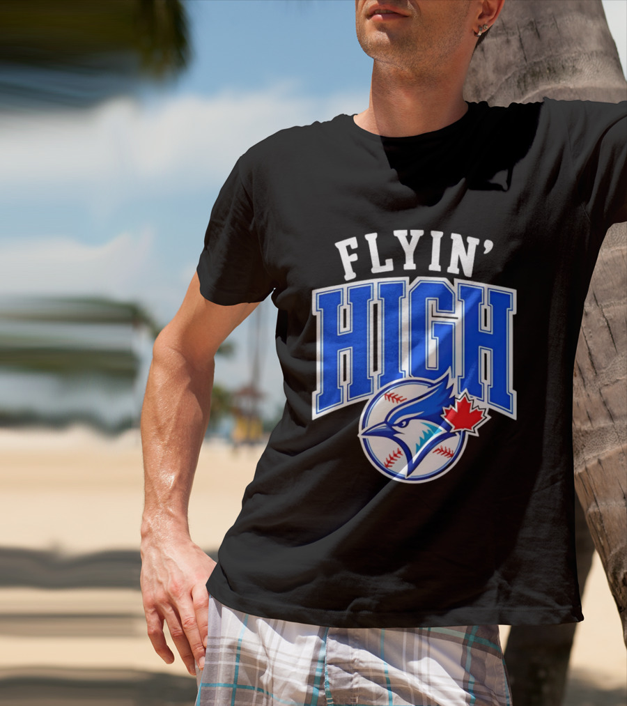 Flyin' High Toronto Blue Jays Maple Leaf Baseball Team T-Shirt