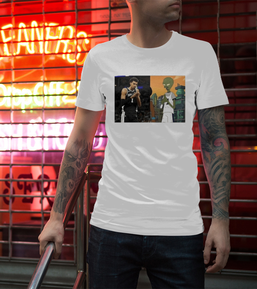 2026 Victor Wembanyama Spurs Alien Meme Basketball Fans T-Shirt