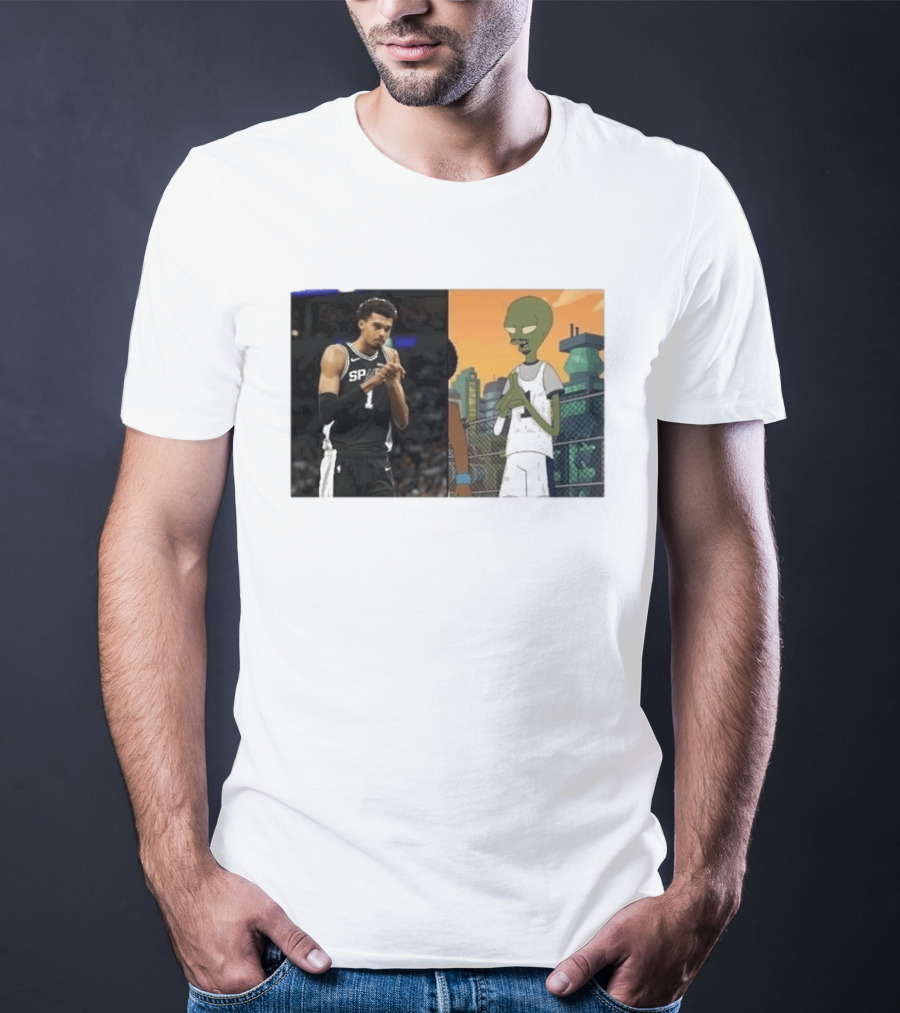 2026 Victor Wembanyama Spurs Alien Meme Basketball Fans T-Shirt