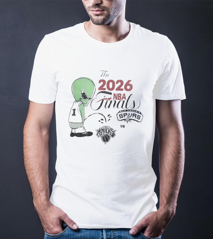 The 2026 NBA Finals Spurs Alien Vs Knicks Basketball T-Shirt