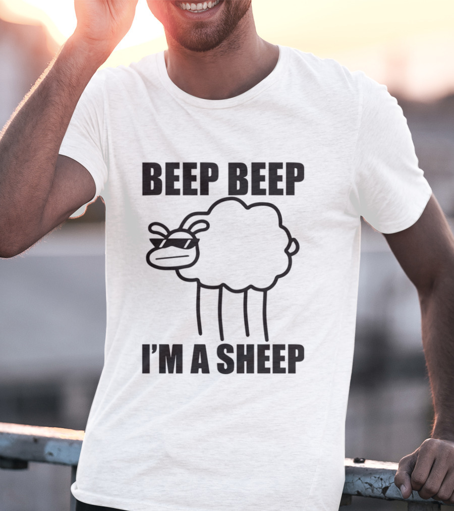 ASDFMOVIE10 Beep Beep I'm A Sheep Racerback Tank T-Shirt
