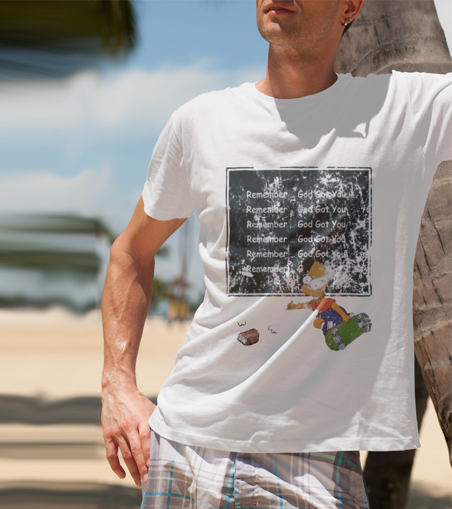 Boneyard Bart Remember God Got You Skateboard T-Shirt
