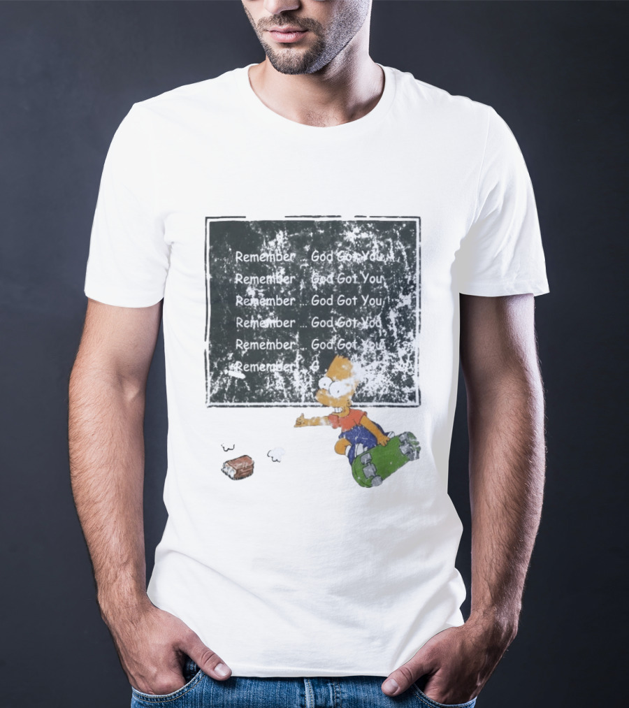 Boneyard Bart Remember God Got You Skateboard T-Shirt