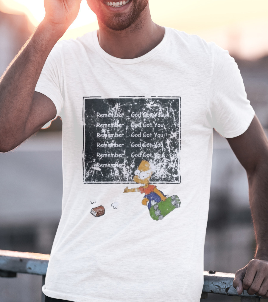 Boneyard Bart Remember God Got You Skateboard T-Shirt