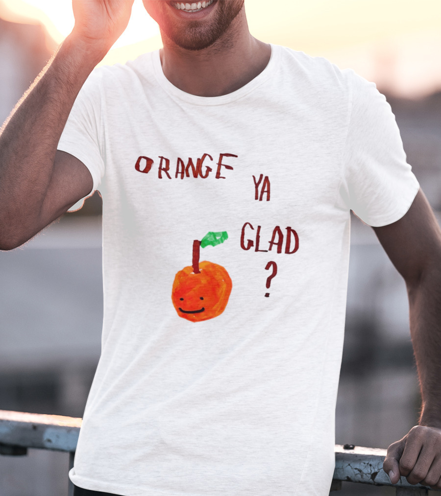 Orange Ya Glad Fruit Pun Food Punny Paint Playful Orange T-Shirt