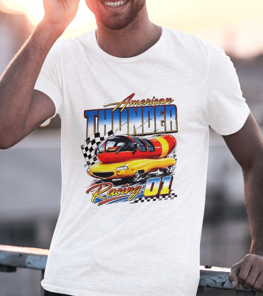 Oscar Mayer American Thunder Racing 01 Car Checkered Flag T-Shirt