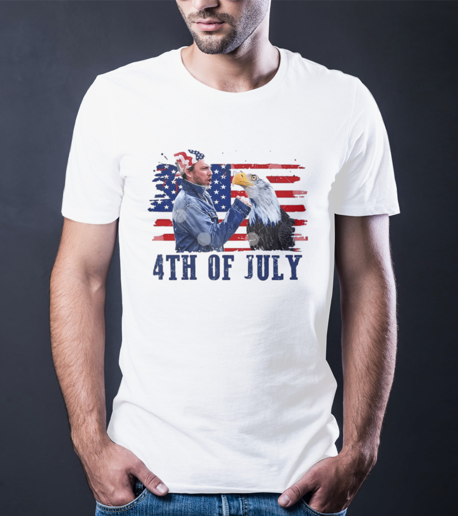 Charlie Kelly Rock Flag Eagle 4th Of July Patriotic Eagle Comedy T-Shirt