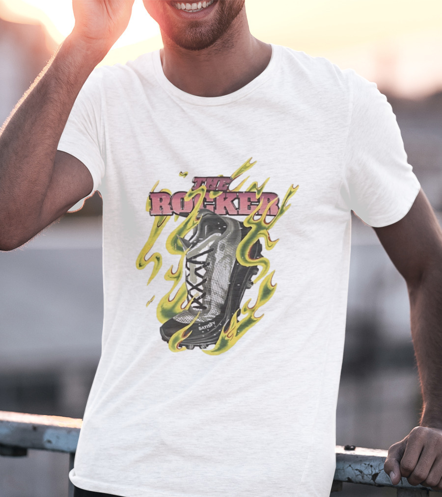 The Rocker Satisfy Running Original Trailblazer Flame Boot T-Shirt