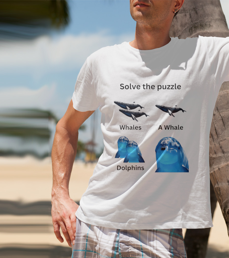 Solve The Puzzle Whales A Whale Dolphins Wordplay T-Shirt