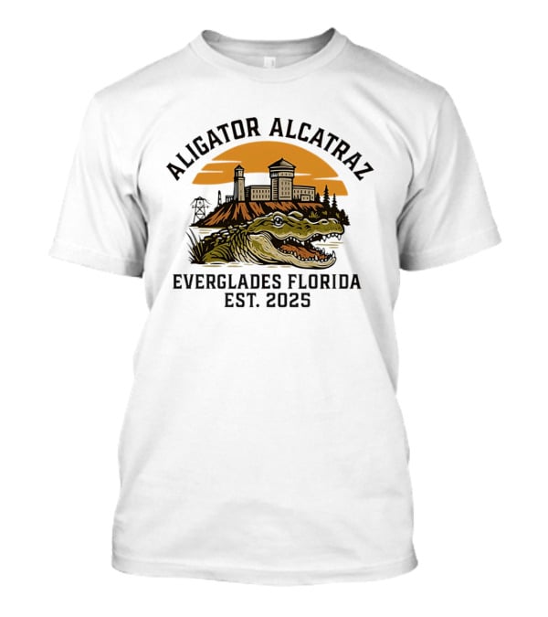 Aligator Alcatraz Everglades Florida Est 2025 T-Shirt