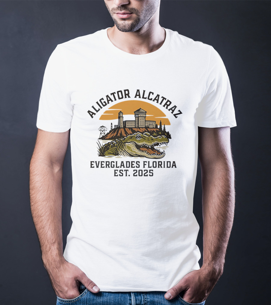 Aligator Alcatraz Everglades Florida Est 2025 T-Shirt