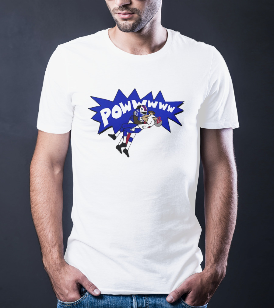 POWWWWW Buffalo Bills Football Tackle Action T-Shirt