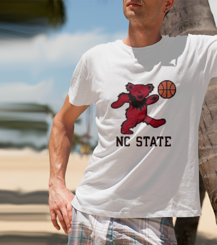 Grateful Dead NC State Wolfpack Bears Basketball Team Collaboration T-Shirt