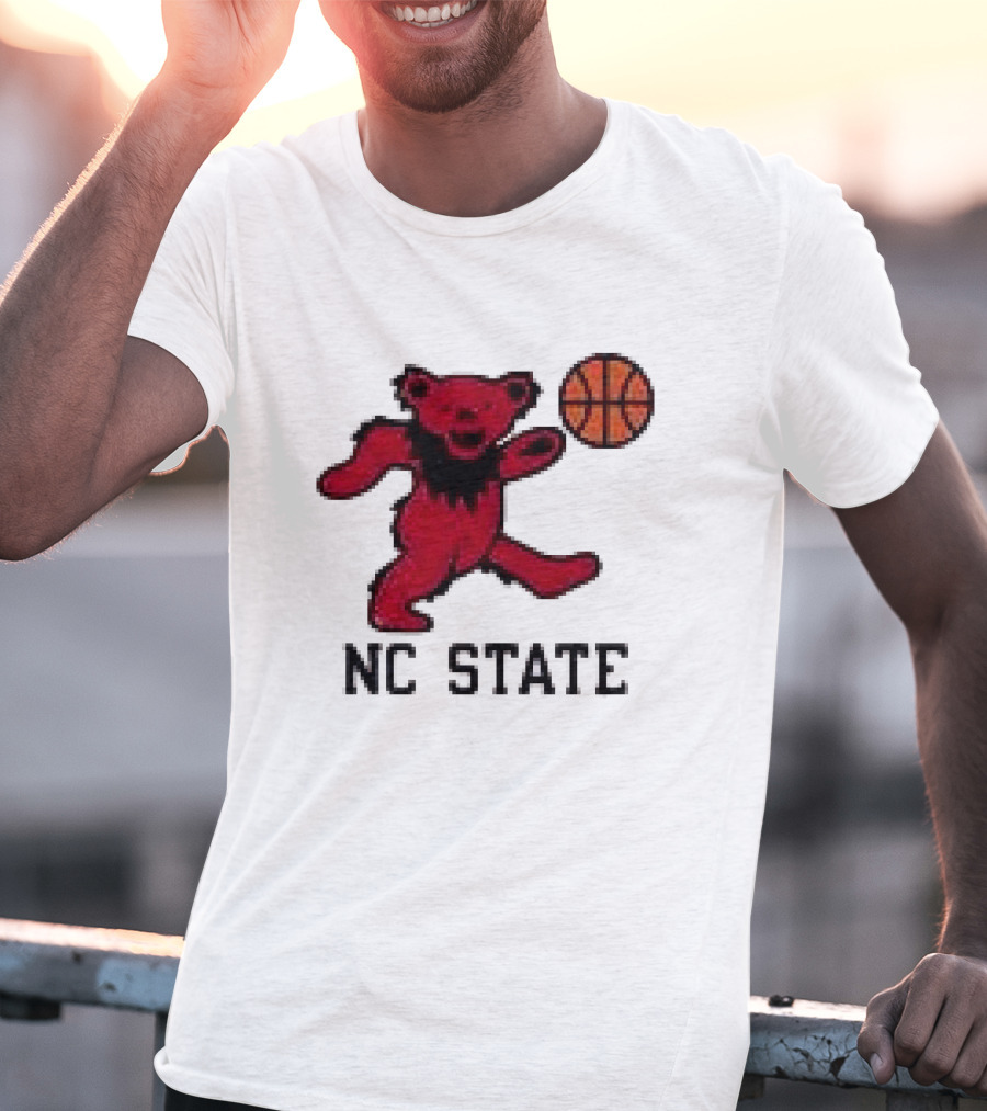 Grateful Dead NC State Wolfpack Bears Basketball Team Collaboration T-Shirt
