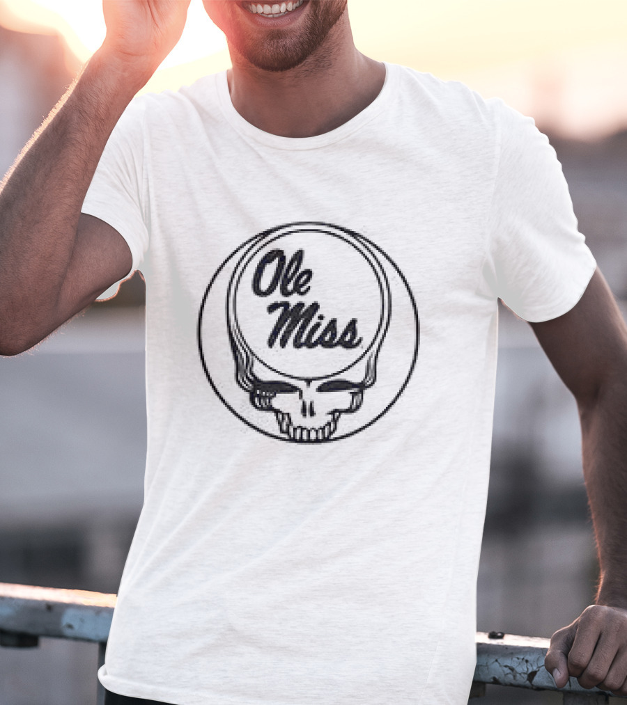 Grateful Dead Ole Miss Rebels Basketball Collaboration Skull T-Shirt