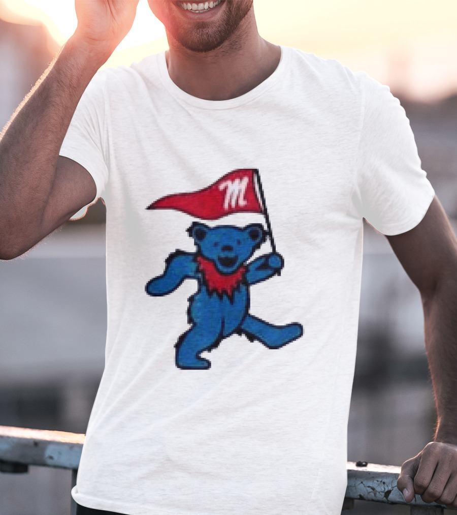 Grateful Dead Ole Miss Rebels Bears M Flag T-Shirt