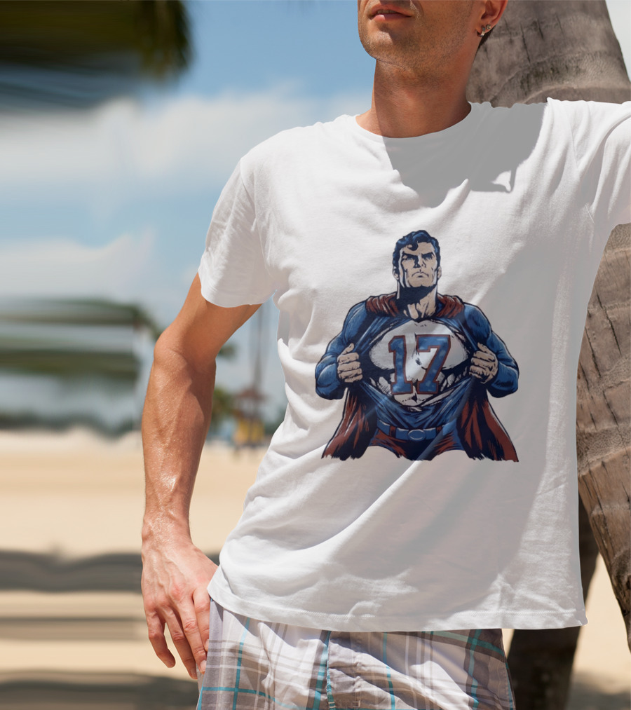 Superman Secret Identity 17 Josh Allen Buffalo Bills T-Shirt