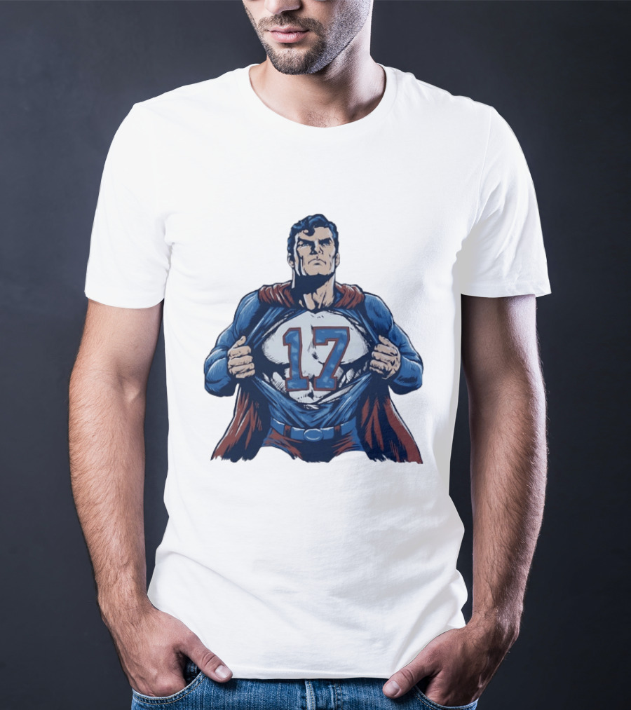 Superman Secret Identity 17 Josh Allen Buffalo Bills T-Shirt