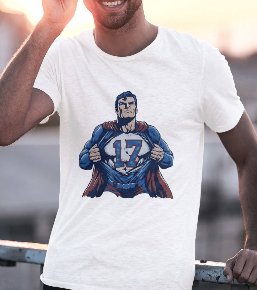 Superman Secret Identity 17 Josh Allen Buffalo Bills T-Shirt
