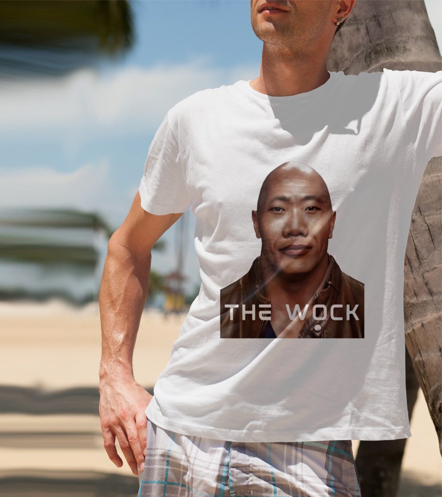 The Wock Parody Face Mashup The Rock And Wok T-Shirt