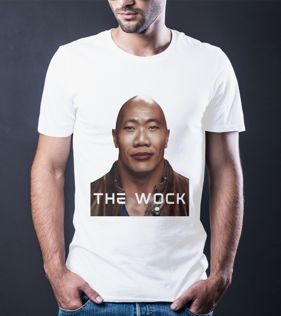 The Wock Parody Face Mashup The Rock And Wok T-Shirt