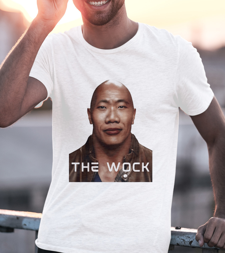 The Wock Parody Face Mashup The Rock And Wok T-Shirt