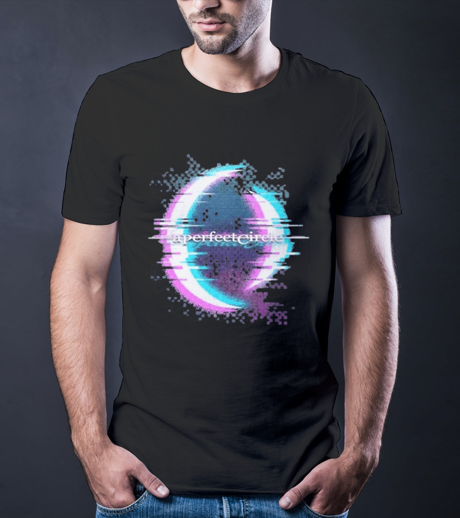 A Perfect Circle Neon Glitch Retro Aesthetic T-Shirt