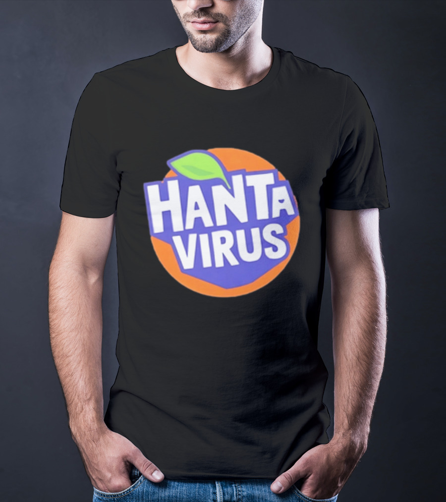 Hanta Virus Fanta Orange Circle With Green Leaf T-Shirt