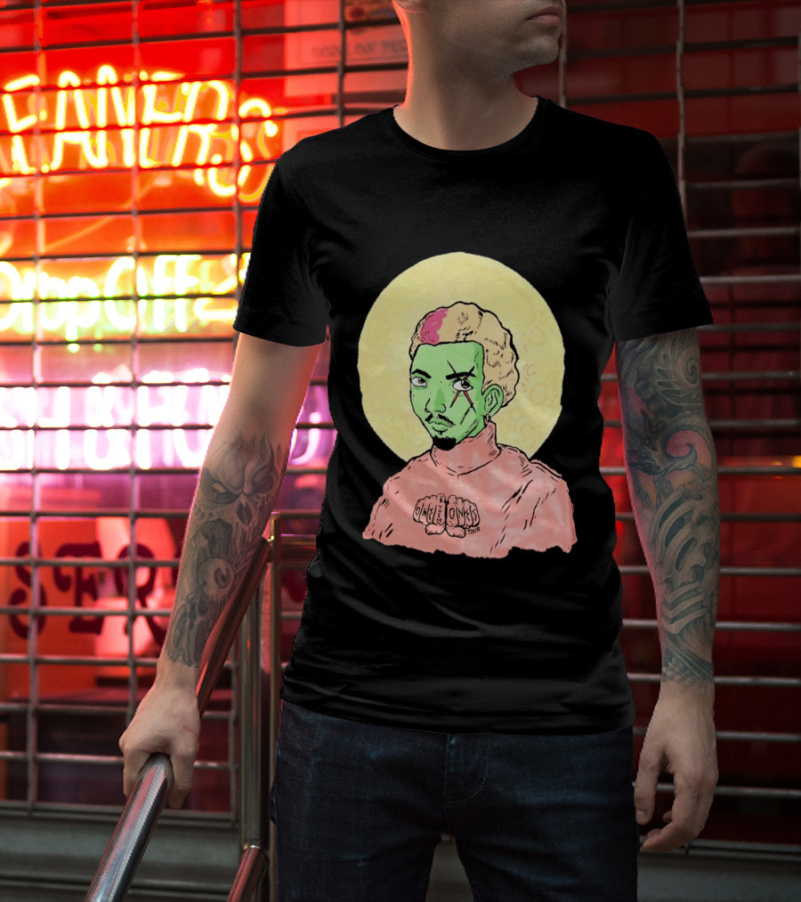 Chris Brown One Of Them Ones Tour 2026 Green Face Pink Hair Halo T-Shirt
