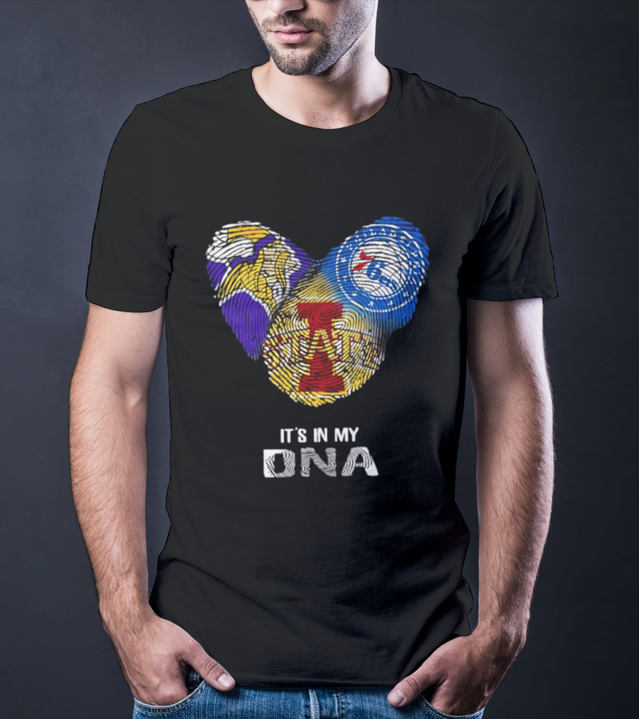 Iowa State Cyclones Minnesota Vikings Philadelphia 76ers It's In My DNA T-Shirt