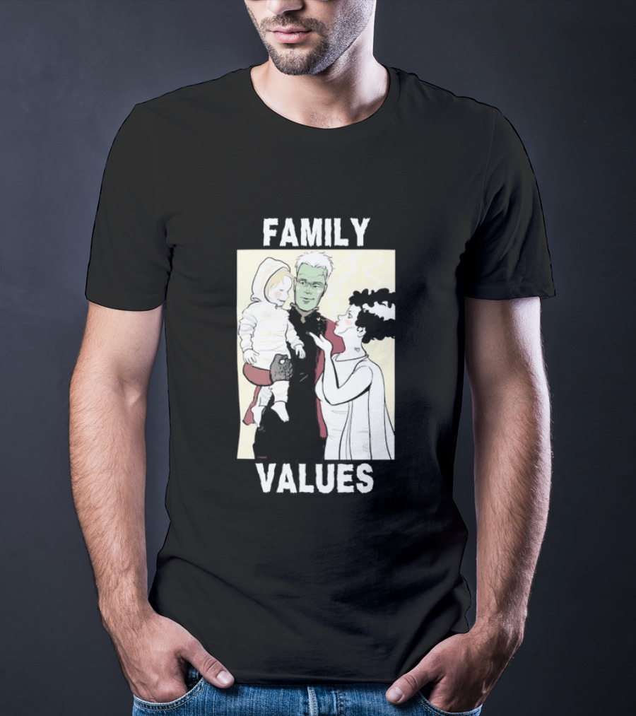 Family Values Halloween 2026 Ghostly Family T-Shirt