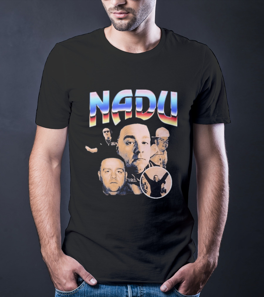 Nadu Multicolor Bold Text And Multiple Faces T-Shirt