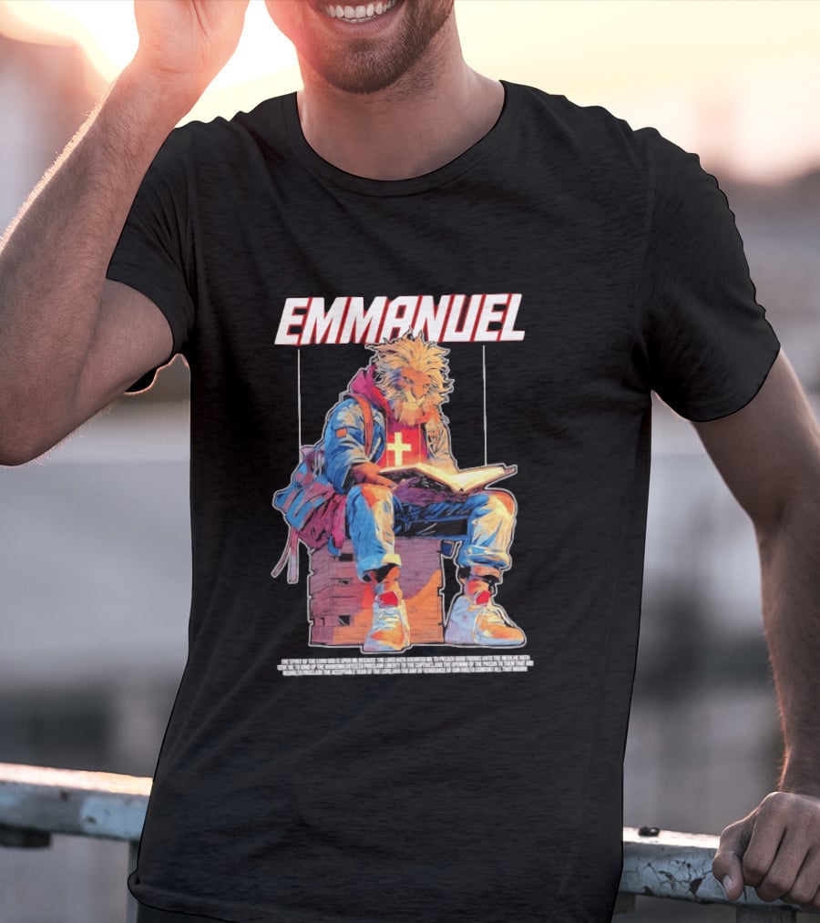 Emmanuel The Spirit Of The Lord God Is Upon Me Lion Reading To Comfort All That Mourn T-Shirt
