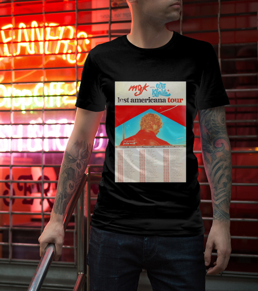 MGK Wiz Khalifa Lost Americana Tour Julia Wolf Guest T-Shirt