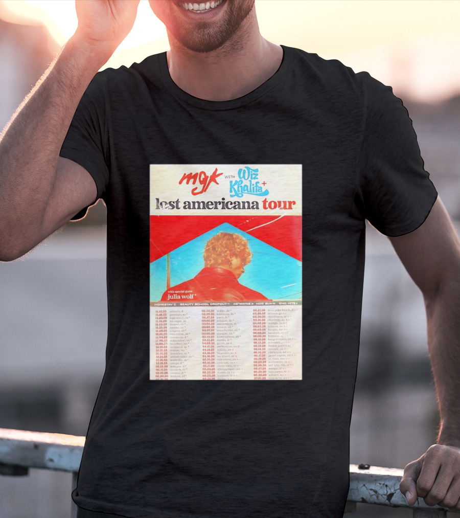 MGK Wiz Khalifa Lost Americana Tour Julia Wolf Guest T-Shirt