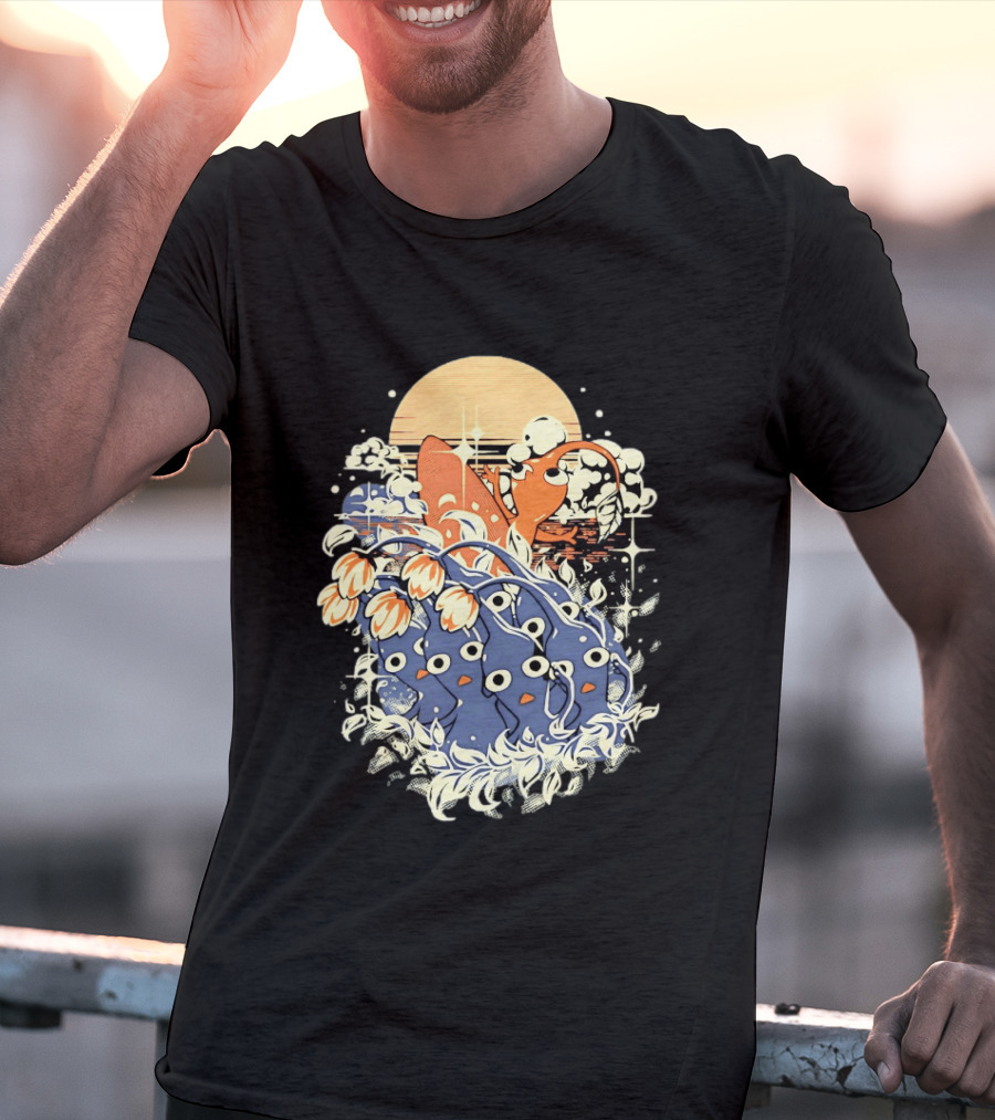 Surfing Pikmin Good Wave Sunset Retro Adventure T-Shirt